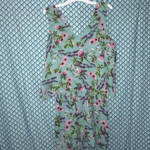 Turquoise flower romper